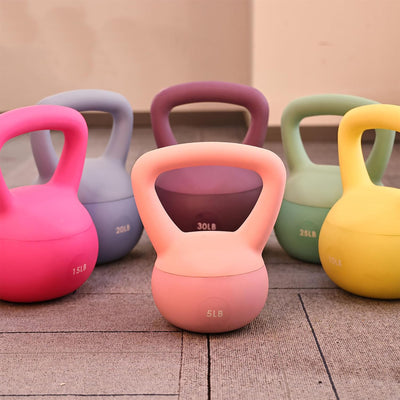 Fitvids Soft Kettlebell Ergonomic Grip, Iron & Sand Filled, 15 Pounds, (Used)