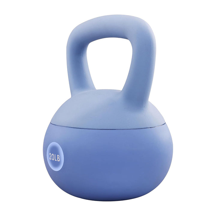 Fitvids Soft Kettlebell Ergonomic Grip, Iron & Sand Filled, 20 Pounds, Blue