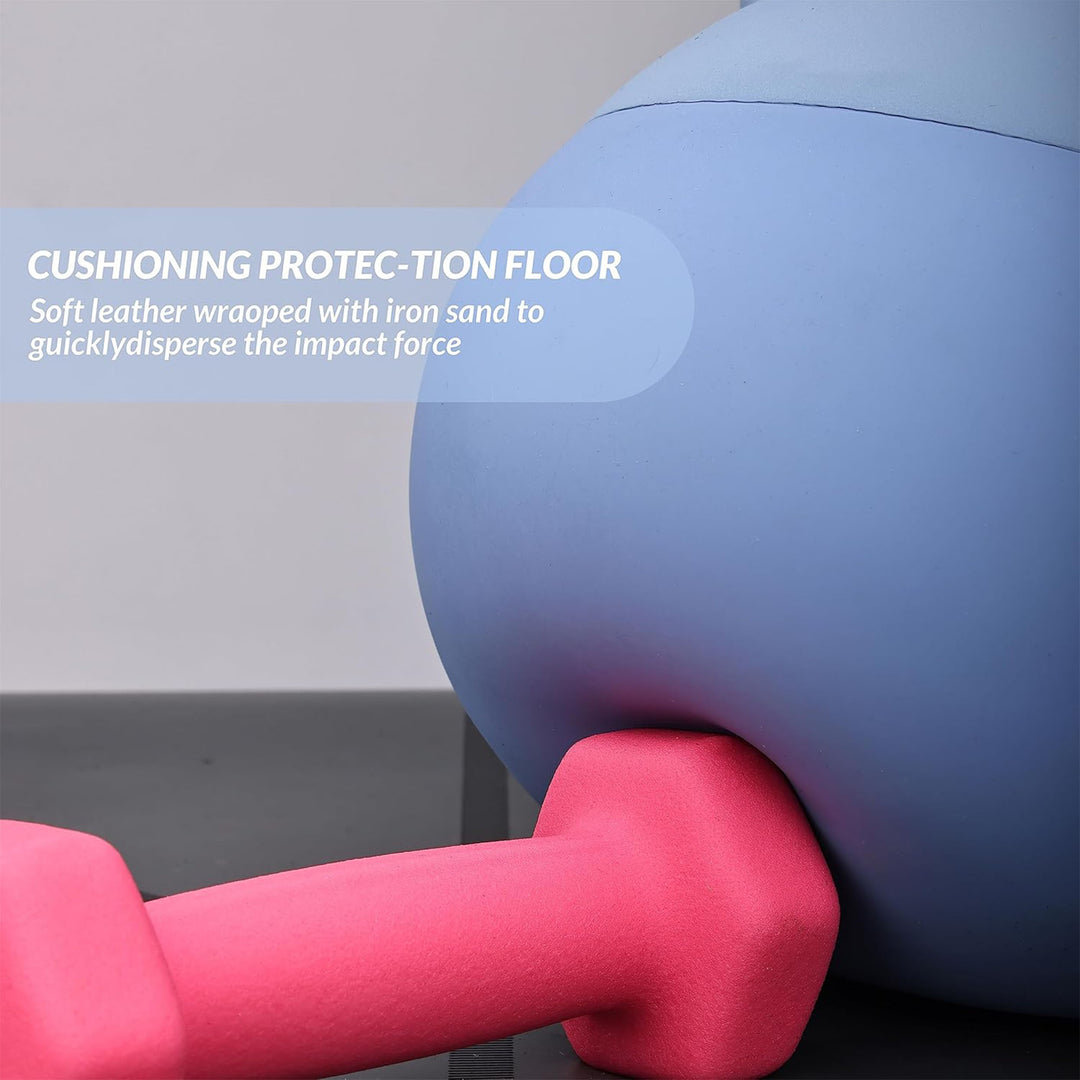 Fitvids Soft Kettlebell Ergonomic Grip, Iron & Sand Filled, 20 Pounds, Blue