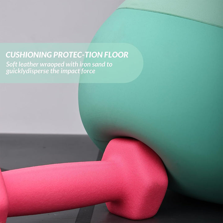 Fitvids Soft Kettlebell Ergonomic Grip, Iron & Sand Filled, 25 Pounds, Green