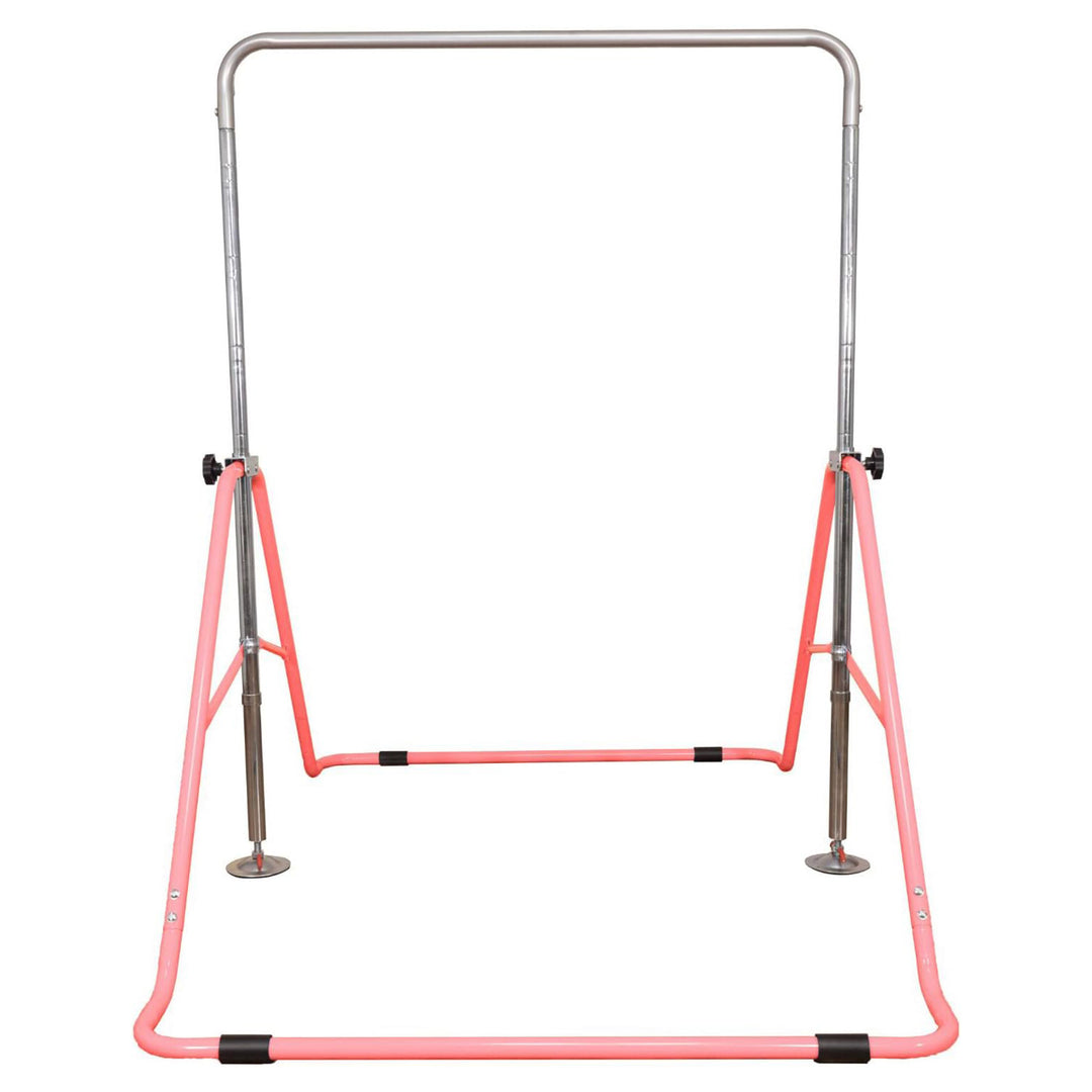 Fitvids Adjustable Kids Gymnastics Bar, Foldable Training Gym Equipment, Pink