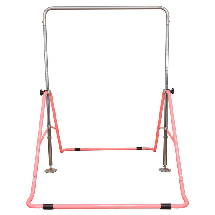 Fitvids Adjustable Kids Gymnastics Bar, Foldable Training Gym Equipment, Pink
