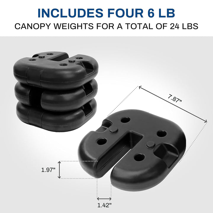 Elevon 4 Pack Canopy Weights to Secure Outdoor Tents, Canopies, Umbrellas, Black