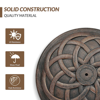 Elevon 35 Pound Round Outdoor Umbrella Base for Garden and Patio, Bronze (For Parts)