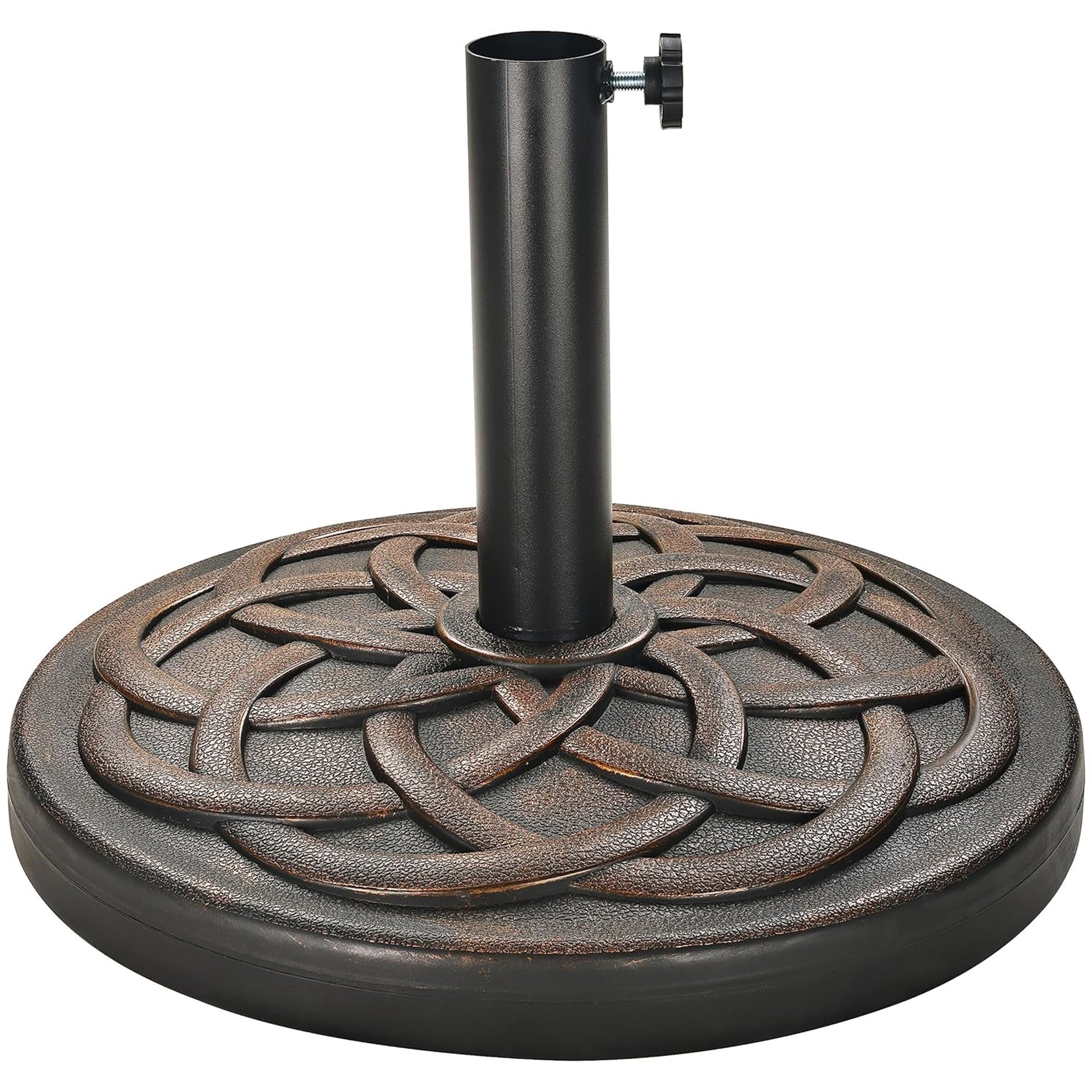 Elevon 35 Pound Round Outdoor Umbrella Base for Garden and Patio, Bronze (For Parts)