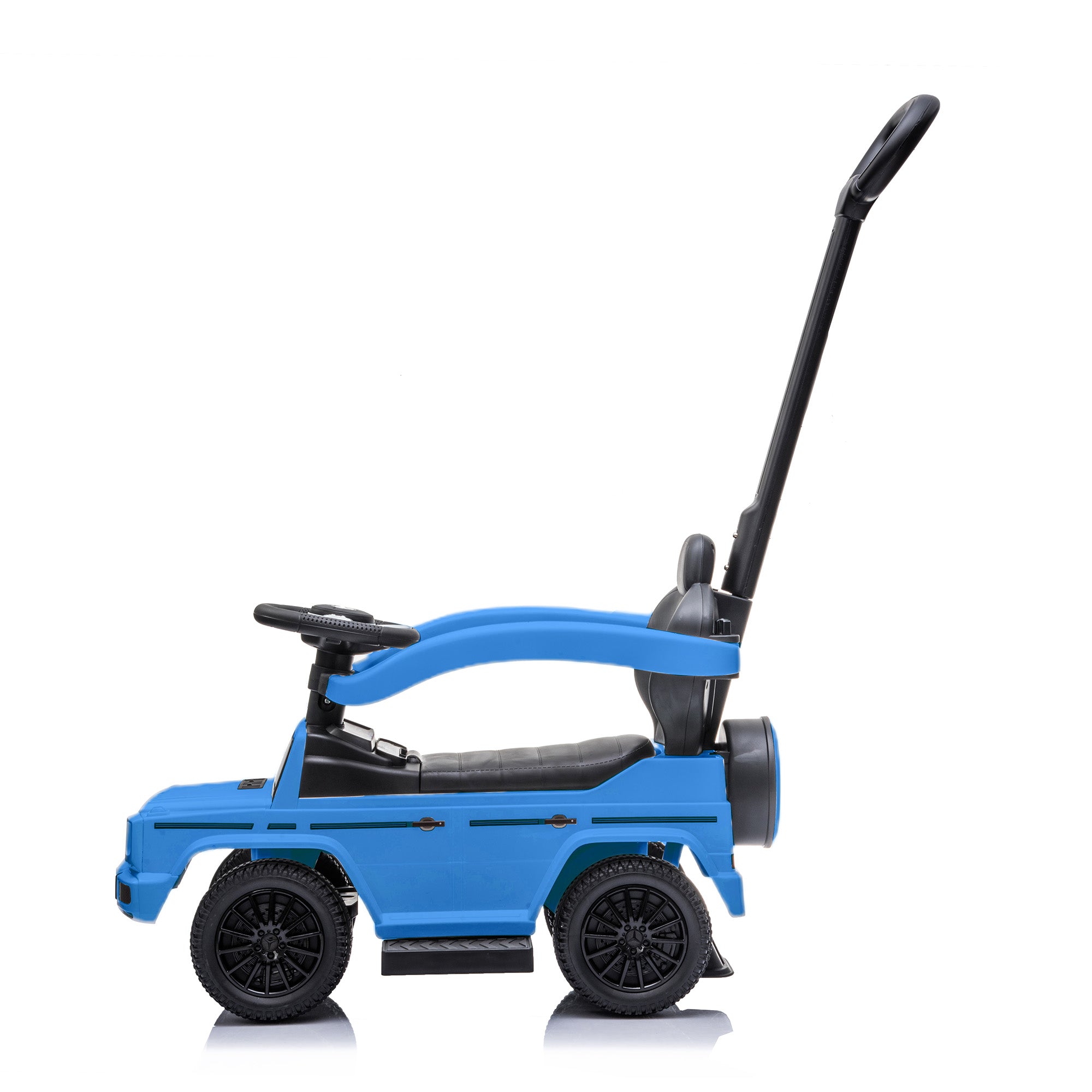 Best Ride On Cars Kids Outdoor Mercedes G-Wagon 3 in 1 Push Car, Blue (Open Box) - VMInnovations