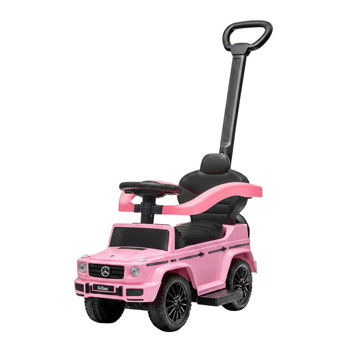 Best Ride On Cars Stroller Mercedes G-Wagon 3 in 1 Push Car, Pink (Open Box) - VMInnovations
