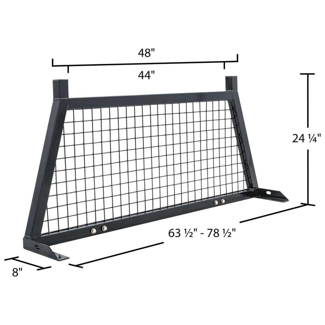 Elevate Outdoor Steel Mesh Adjustable Headache Rack with Wire Screen, Black