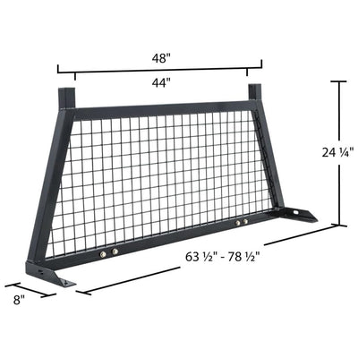 Elevate Outdoor Steel Mesh Adjustable Headache Rack with Wire Screen, Black (Open Box)