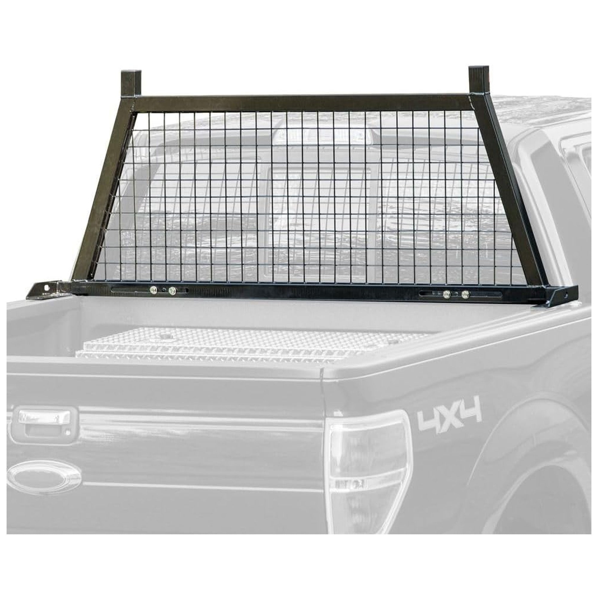 Elevate Outdoor Steel Mesh Adjustable Headache Rack with Wire Screen, Black (Open Box)