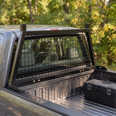 Elevate Outdoor Steel Mesh Adjustable Headache Rack with Wire Screen, Black
