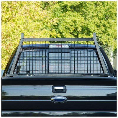 Elevate Outdoor Steel Mesh Adjustable Headache Rack with Wire Screen, Black (Open Box)
