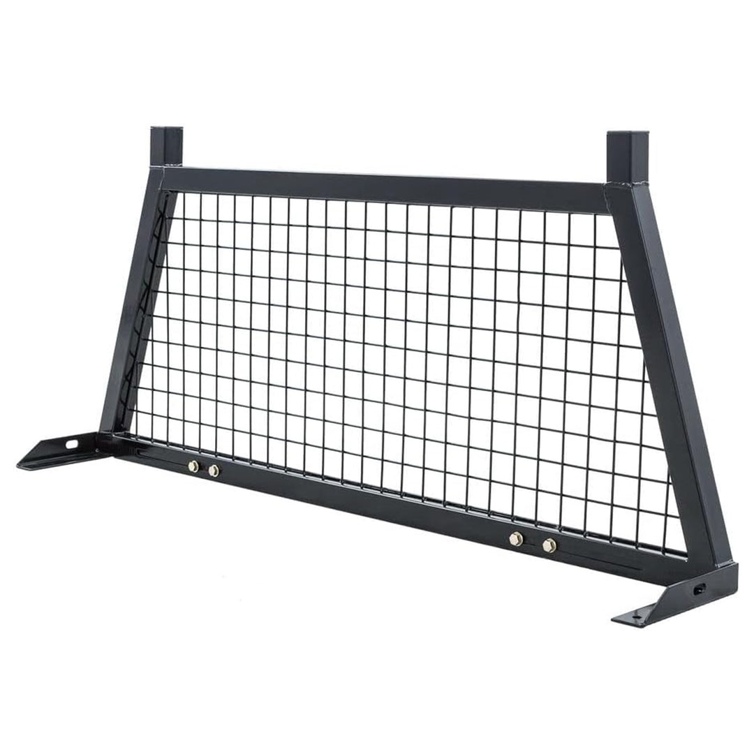 Elevate Outdoor Steel Mesh Adjustable Headache Rack with Wire Screen, Black