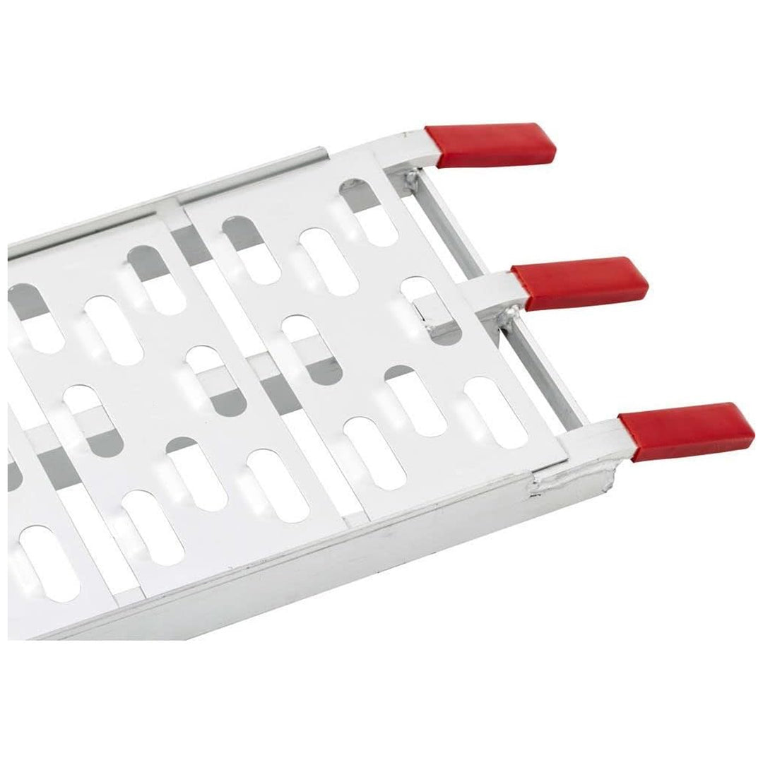 Black Widow Folding Motorcycle Ramp Arched Plate, Dual Runner, Silver (Open Box)