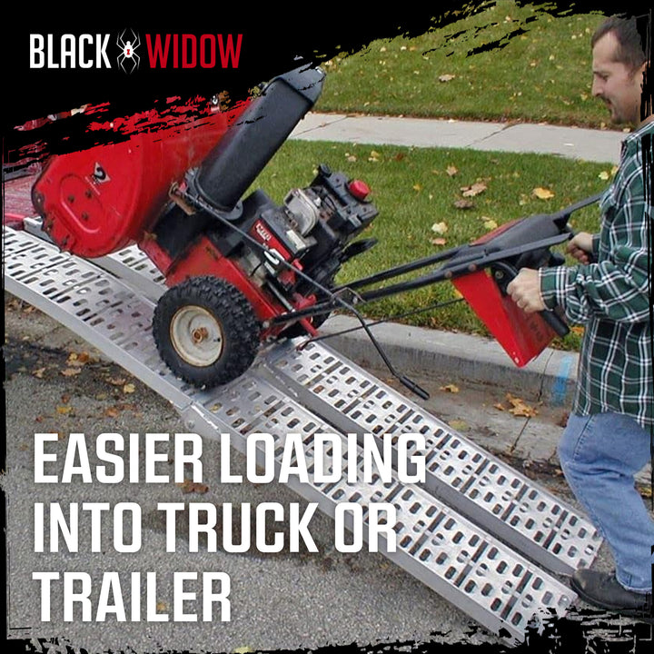 Black Widow Folding Motorcycle Ramp Arched Plate, Dual Runner, Silver (Open Box)