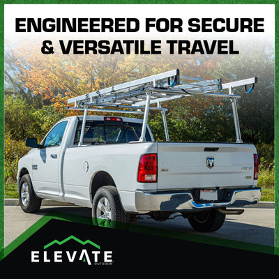 Elevate Outdoor Universal Over-Cab Truck Rack, Aluminum Cargo Carrier, 800Lb Cap