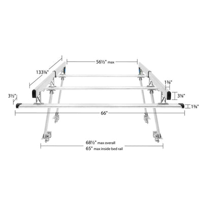 Elevate Outdoor Universal Over-Cab Truck Rack, Aluminum Cargo Carrier, 800Lb Cap - VMInnovations