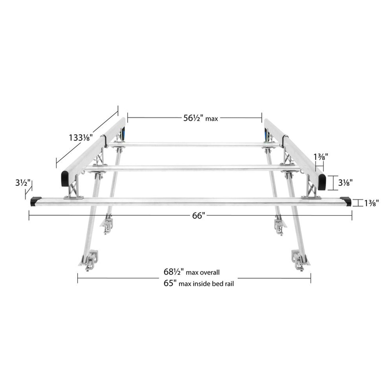 Elevate Outdoor Universal Over-Cab Truck Rack, Aluminum Cargo Carrier (Open Box) - VMInnovations