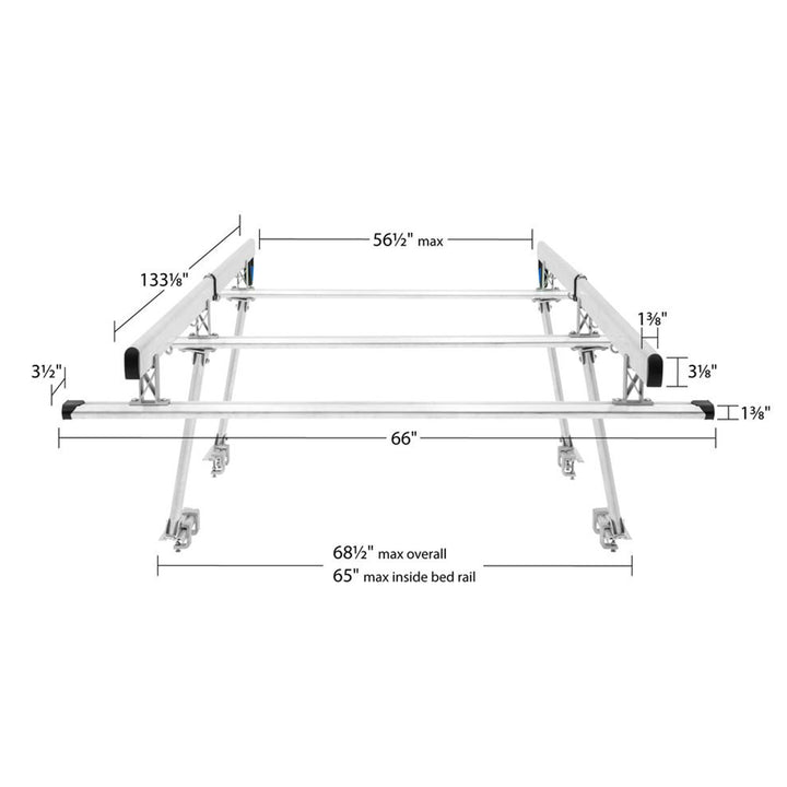 Elevate Outdoor Universal Over-Cab Truck Rack, Aluminum Cargo Carrier (Open Box) - VMInnovations