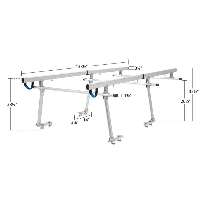Elevate Outdoor Universal Over-Cab Truck Rack, Aluminum Cargo Carrier, 800Lb Cap