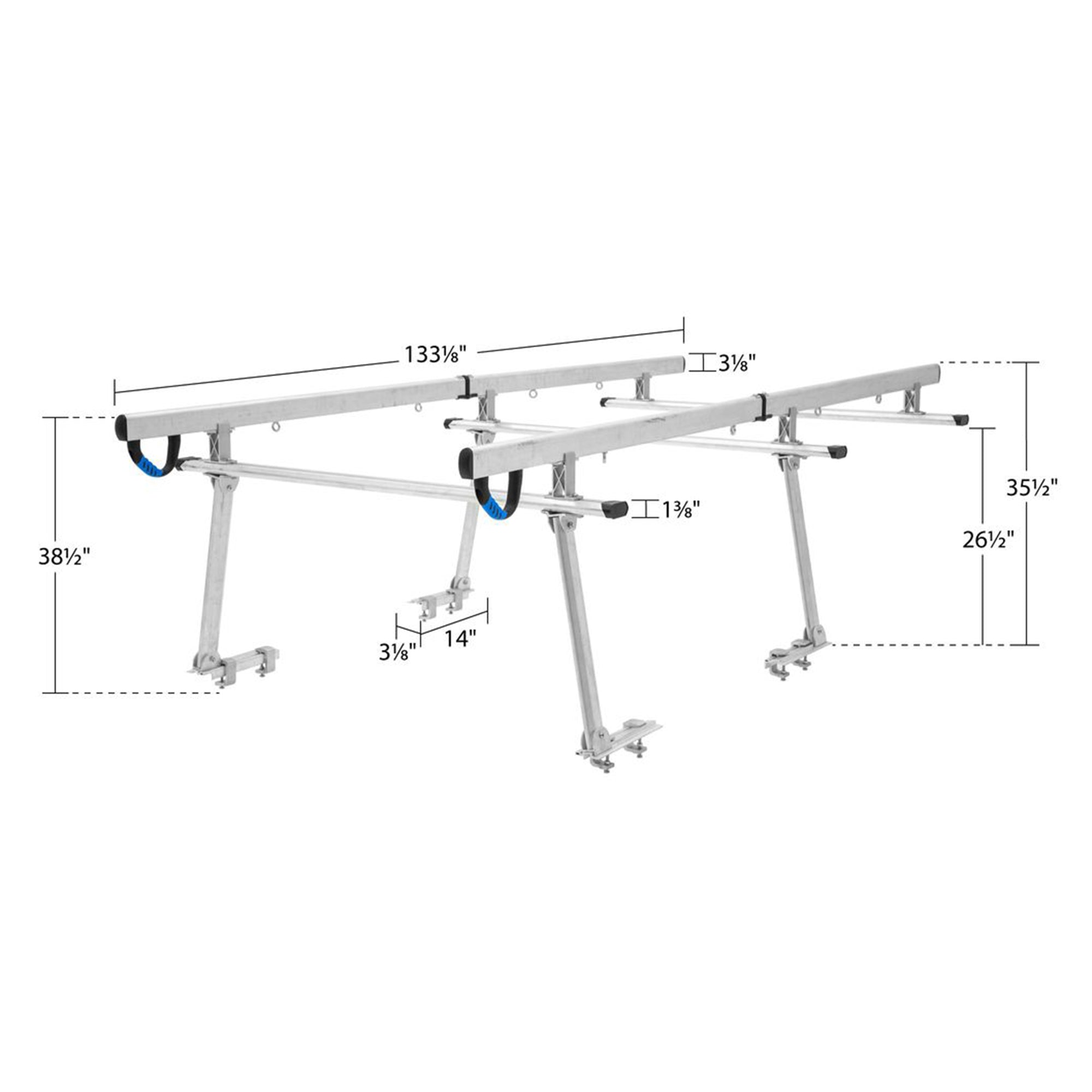 Elevate Outdoor Universal Over-Cab Truck Rack, Aluminum Cargo Carrier (Open Box) - VMInnovations