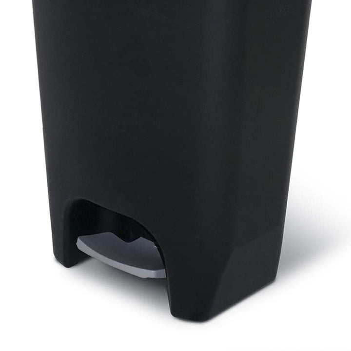 Glad Kitchen Trash Can with Lid, Foot Pedal and Garbage Bag Rings, 13 Gal, Black
