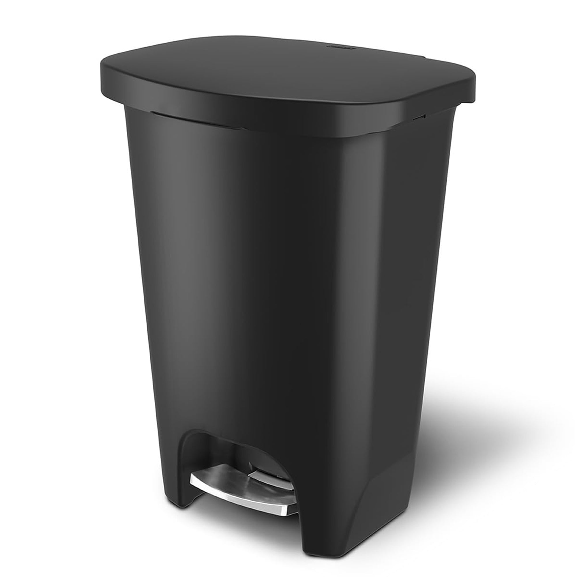 Glad Trash Can with Lid, Stainless Foot Pedal & Garbage Bag Rings, 13 Gal (Used)
