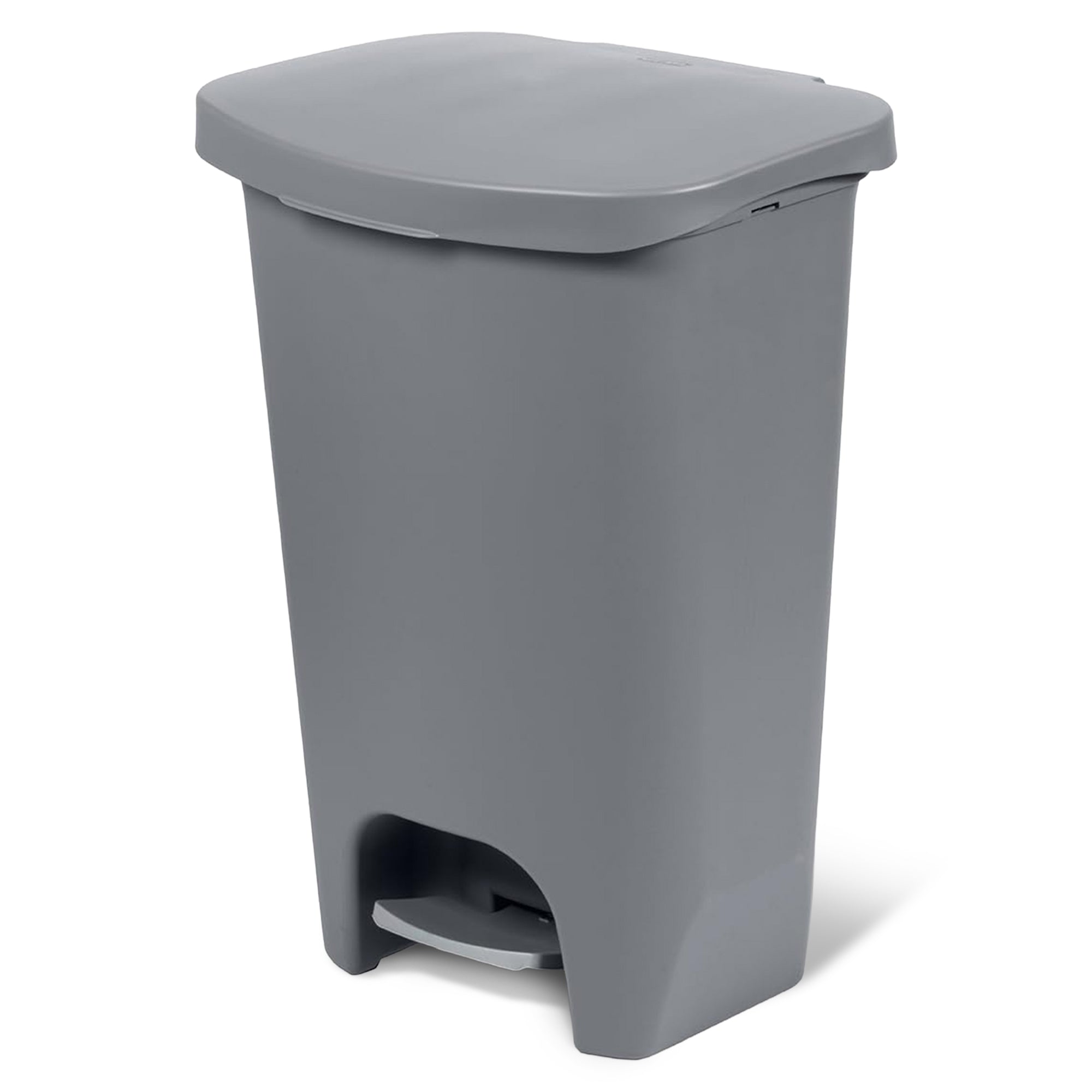 Glad Kitchen Trash Can with Lid, Foot Pedal and Garbage Bag Rings, 13 Gal, Grey - VMInnovations