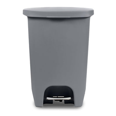 Glad Kitchen Trash Can with Lid and Garbage Bag Rings, 13 Gal, Grey, 3 Pack