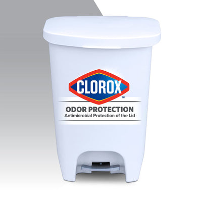 Glad Kitchen Trash Can with Lid and Garbage Bag Rings, 13 Gal, White, 2 Pack - VMInnovations