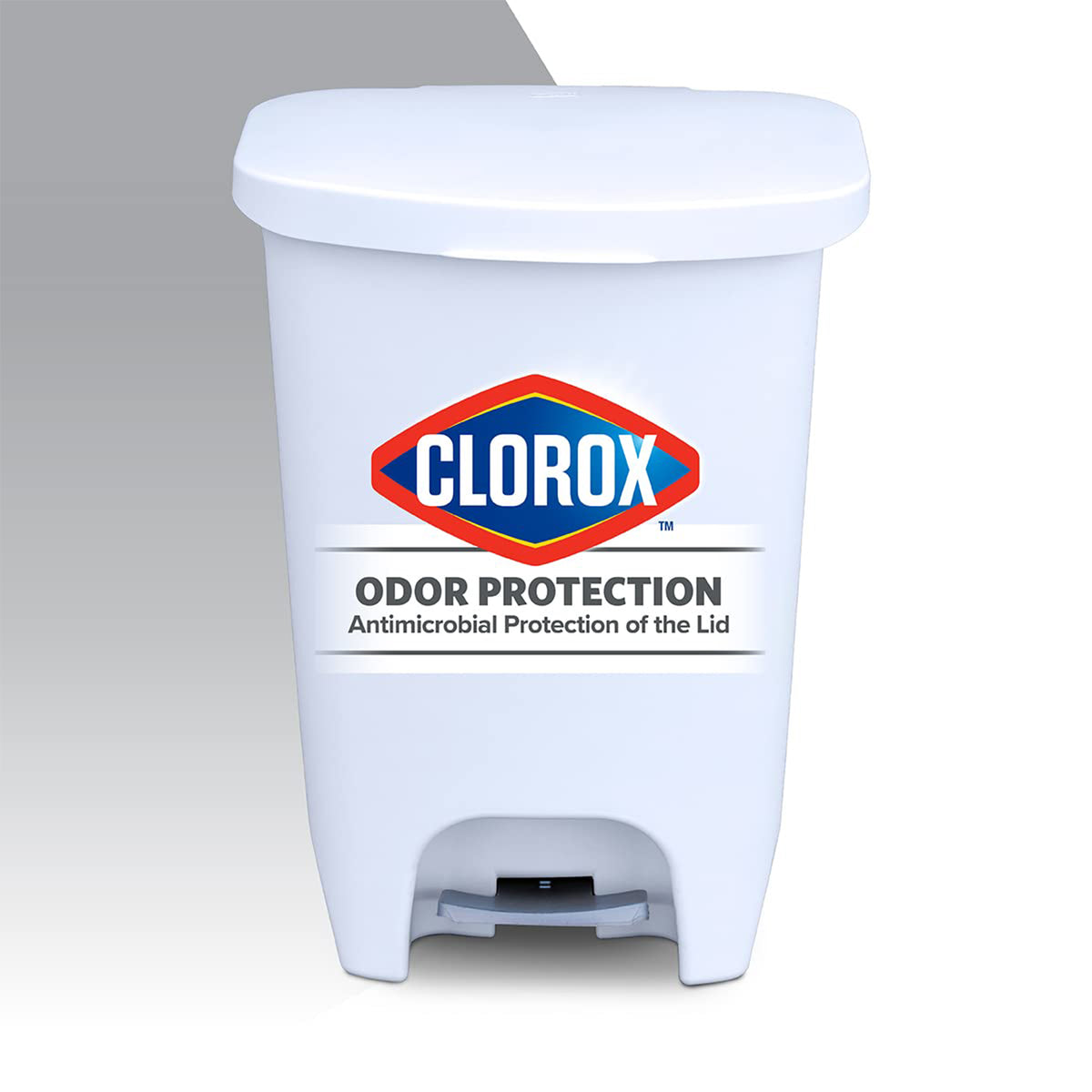 Glad Kitchen Trash Can with Lid and Garbage Bag Rings, 13 Gal, White, 4 Pack