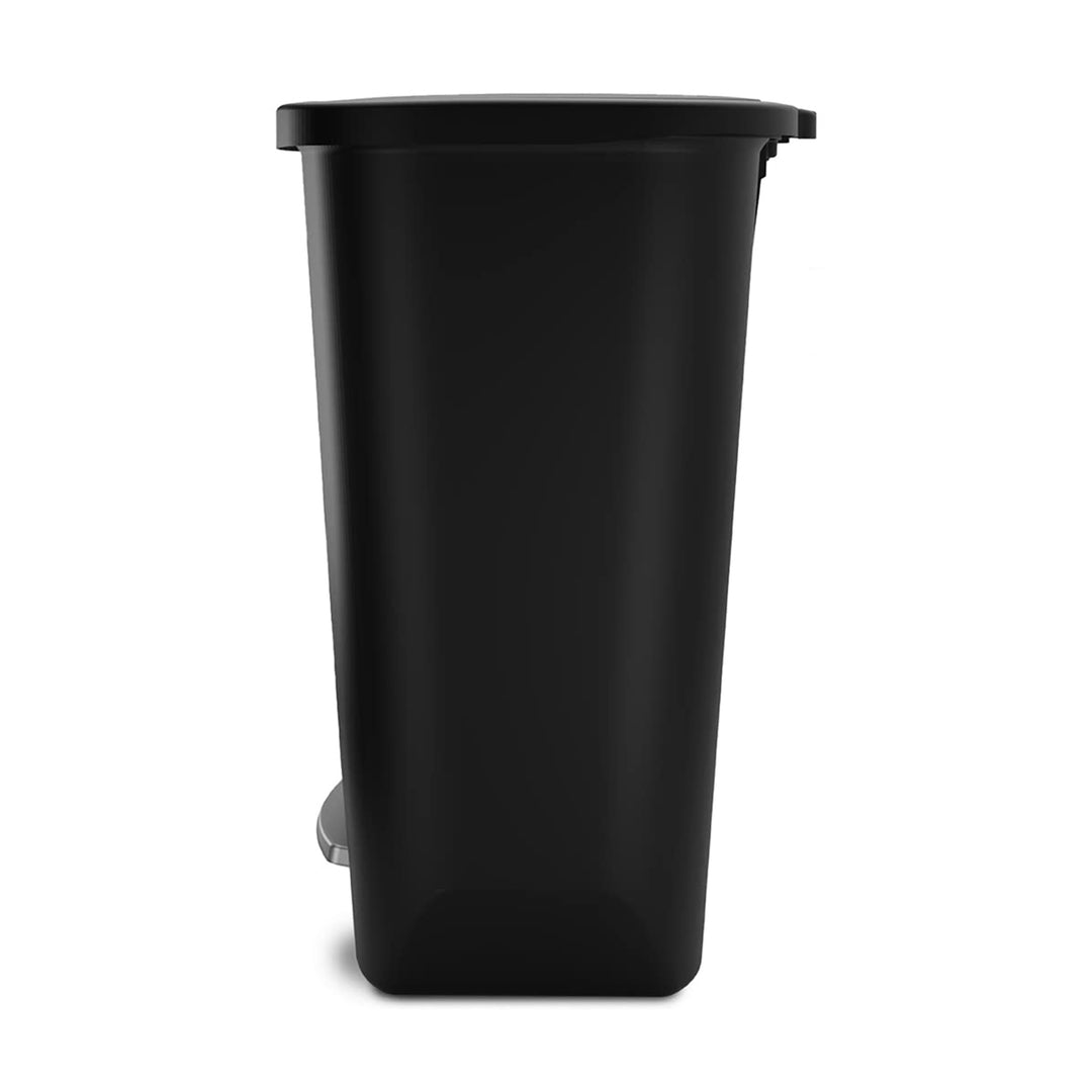 Glad Kitchen Trash Can with Lid, Foot Pedal and Garbage Bag Rings, 20 Gal, Black