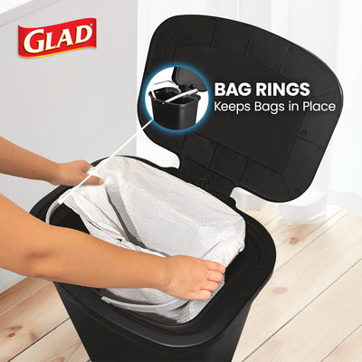 Glad Kitchen Trash Can with Lid, Foot Pedal and Garbage Bag Rings (Open Box)