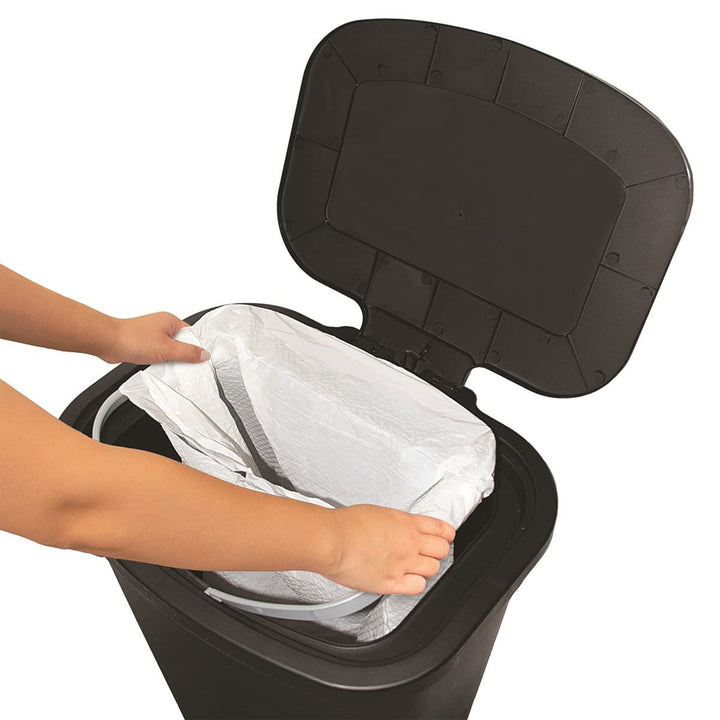 Glad Kitchen Trash Can with Lid and Garbage Bag Rings, 20 Gal, Black, 3 Pack