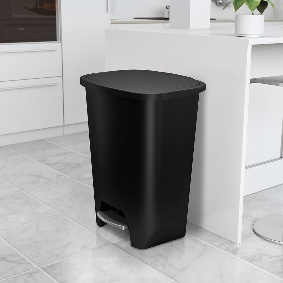 Glad Kitchen Trash Can with Lid, Foot Pedal and Garbage Bag Rings (Open Box)