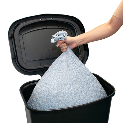 Glad Trash Can with Lid, Stainless Foot Pedal & Garbage Bag Rings, 20 Gal (Used)