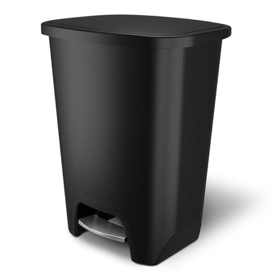Glad Trash Can with Lid, Stainless Foot Pedal & Garbage Bag Rings, 20 Gal (Used)