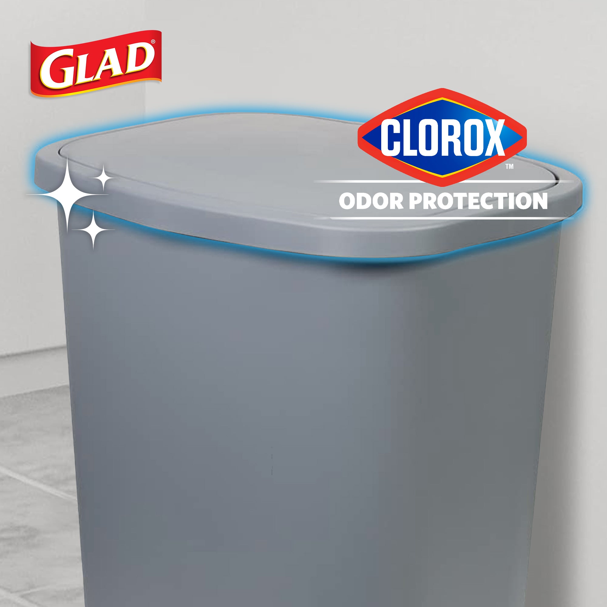 Glad Kitchen Trash Can with Lid, Foot Pedal and Garbage Bag Rings (Used)