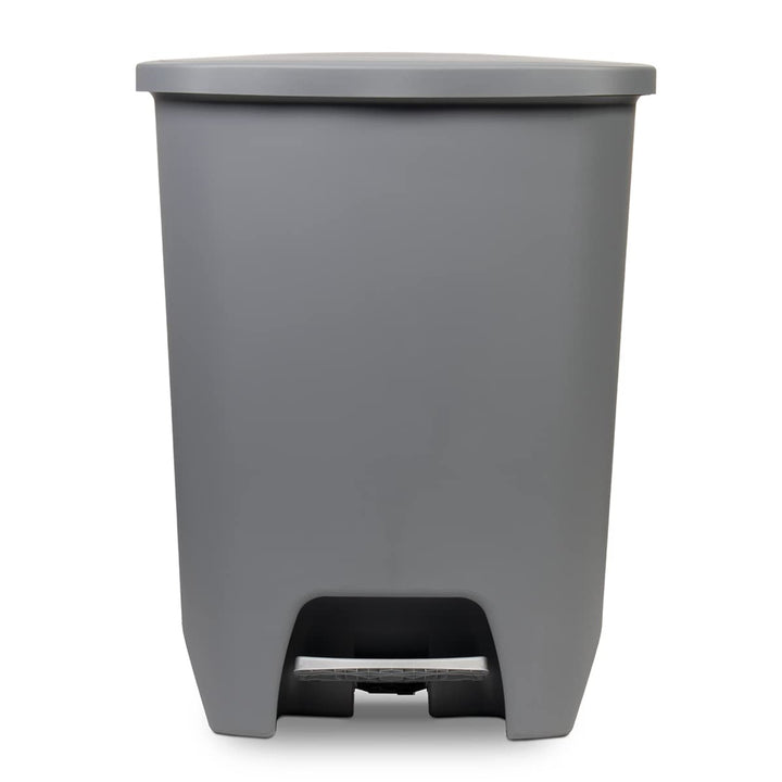 Glad Kitchen Trash Can with Lid and Garbage Bag Rings, 20 Gal, Grey, 4 Pack