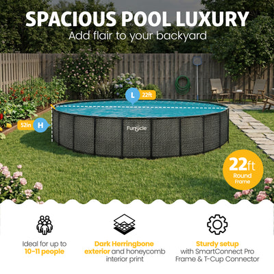 Funsicle 22' x 52" Oasis Designer Round Above Ground Pool, (Open Box) - VMInnovations