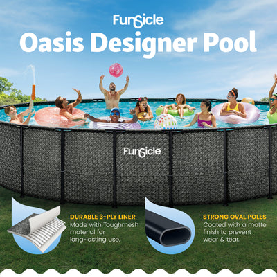 Funsicle 22' x 52" Oasis Designer Round Above Ground Pool, (Open Box) - VMInnovations