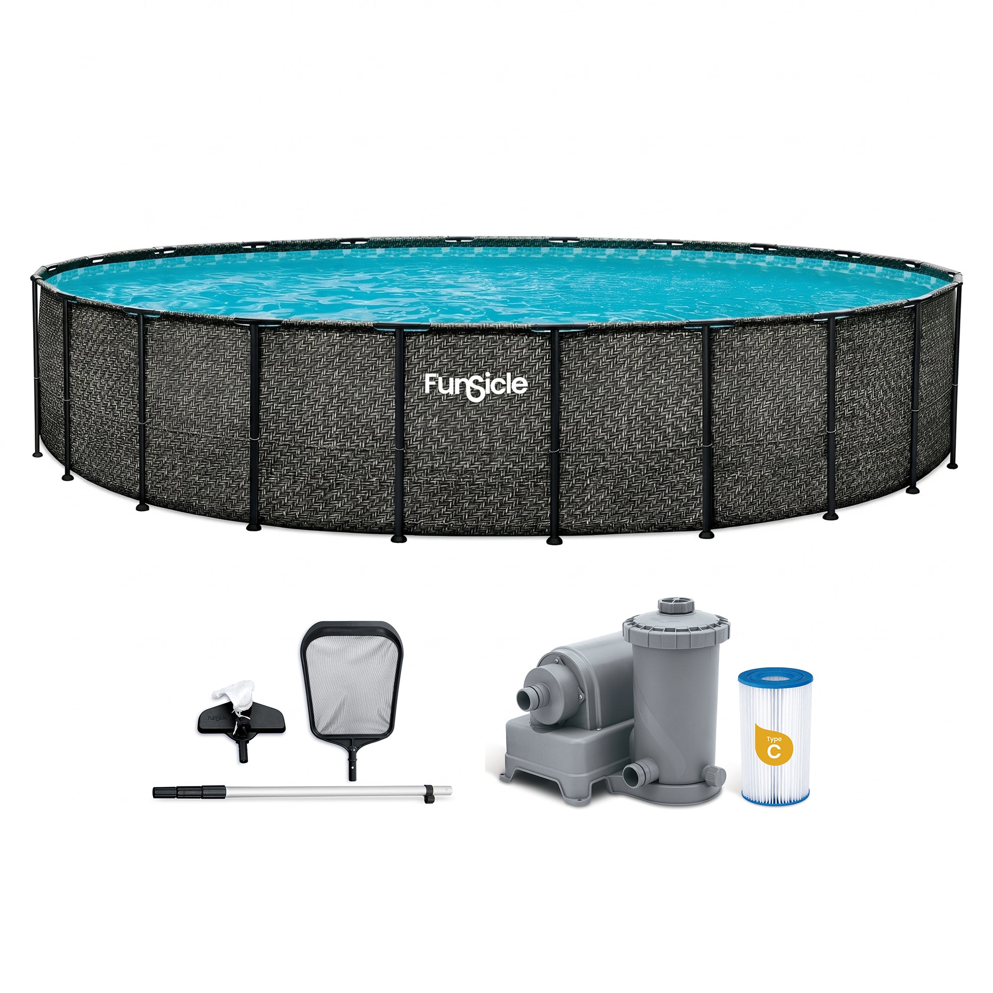 Funsicle 22' x 52" Oasis Designer Round Above Ground Pool, (Open Box) - VMInnovations