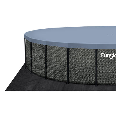 Funsicle 22' x 52" Oasis Designer Round Above Ground Pool, Dark Herringbone