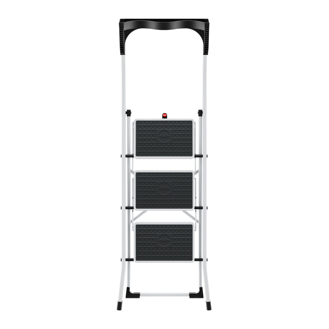 Hailo K75 ComfortLine Step Ladder, 2-Step Foldable Steel Stool for Home Use