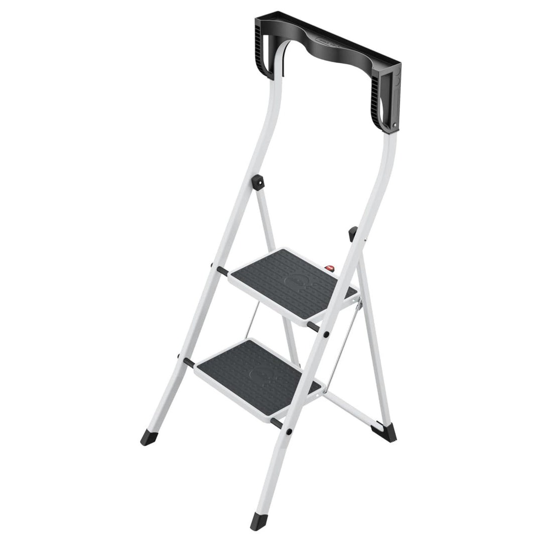 Hailo K75 ComfortLine Step Ladder, 2-Step Foldable Steel Stool for Home Use