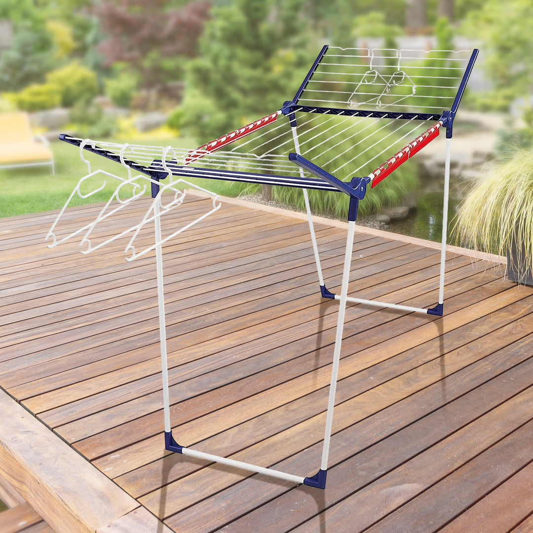 Leifheit Pegasus 200 Solid Standing Dryer with 5 Hangers and 4 Clips, 20m Space