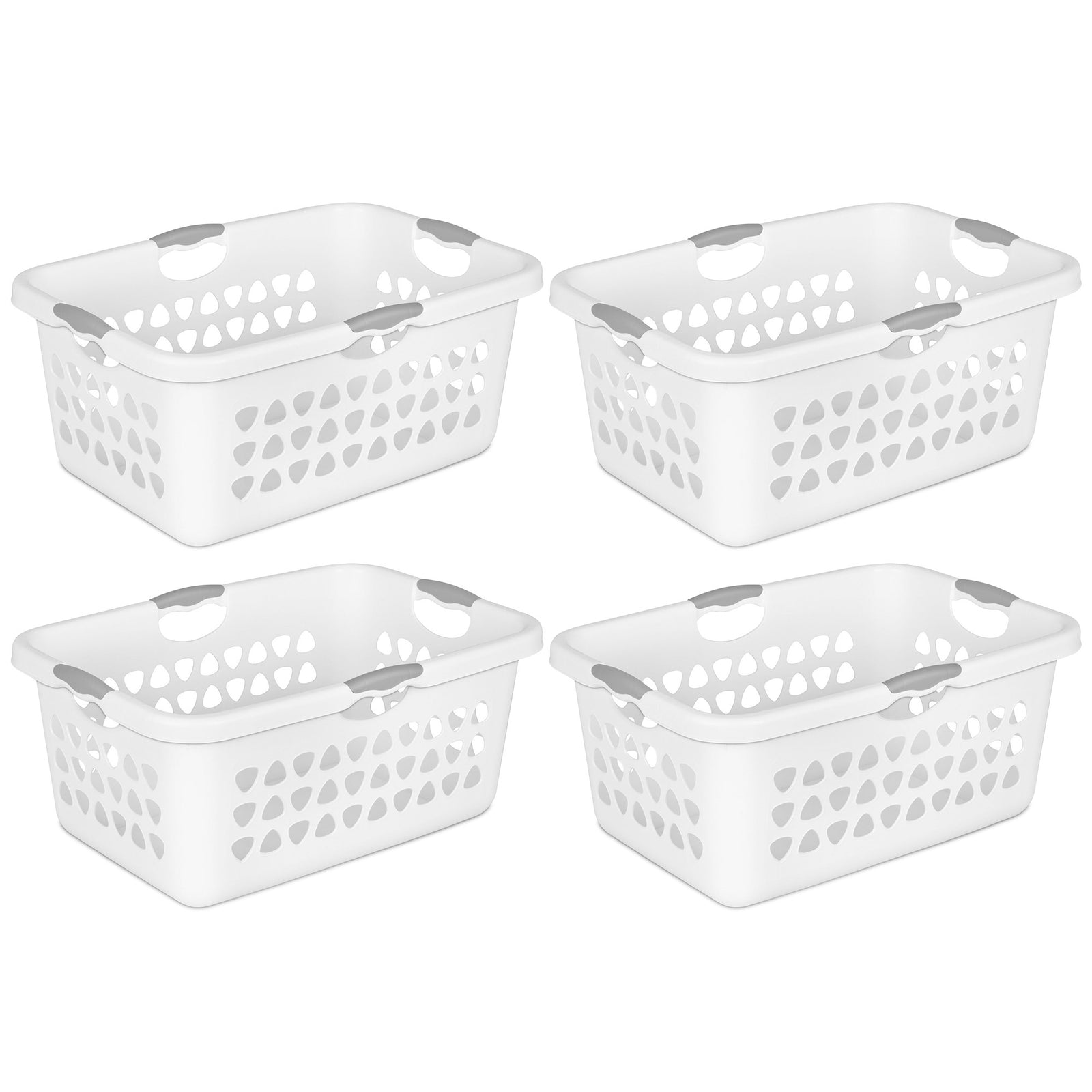 Sterilite Ultra Laundry Basket, 2 Bushel Plastic Hamper with Handles, 4 Pack - VMInnovations