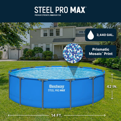 Bestway Steel Pro MAX 14’ x 42" Metal Frame Above Ground Pool, POOL ONLY (Used)