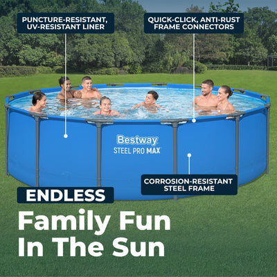 Bestway Steel Pro MAX 14’ x 42" Metal Frame Above Ground Pool, POOL ONLY (Used)