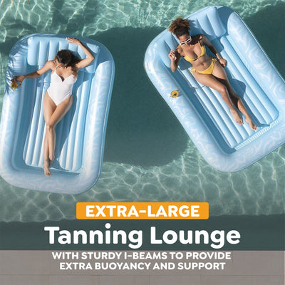 H2OGO! Sun-Kissed Tanning Lounge 6'8"x54"x10"XL Inflatable Pool Float (Open Box)